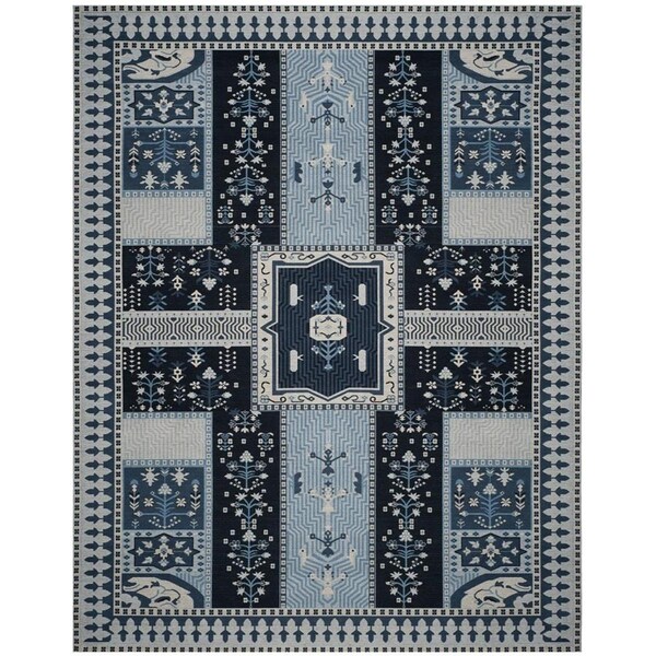 Safavieh Classic Vintage Power Loomed Medium Rectangle Area Rug Navy & Light Blue - 5 x 8 ft. CLV512A-5 - main